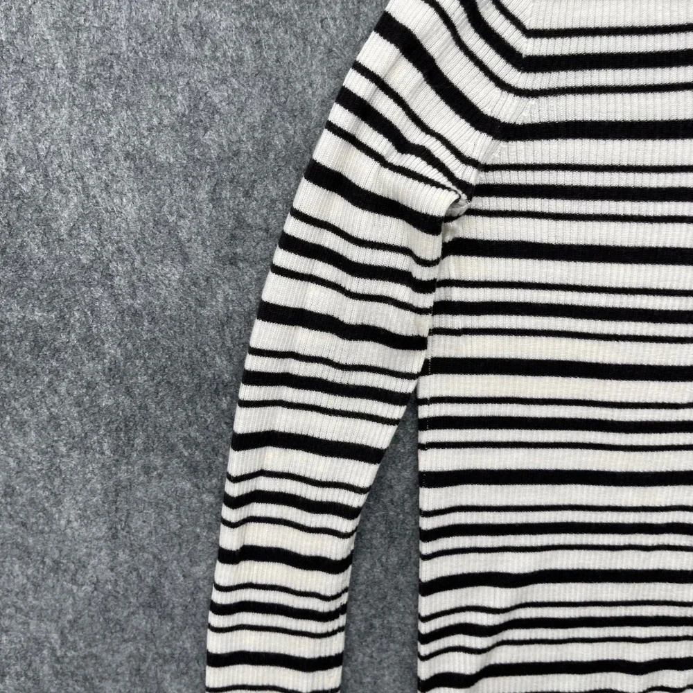 Madewell Sweater Womens Small Striped Double Layered Crewneck Merino Silk Blend